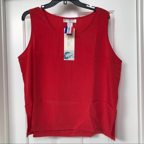 S.G. Sport Collection Red Sleeveless Blouse XL - Picture 1 of 7
